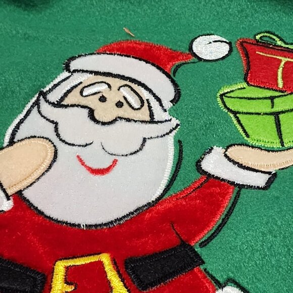 2 Dan Dee Santa Reindeer Christmas Stockings applique holiday whimsy 2011 - Picture 4 of 12